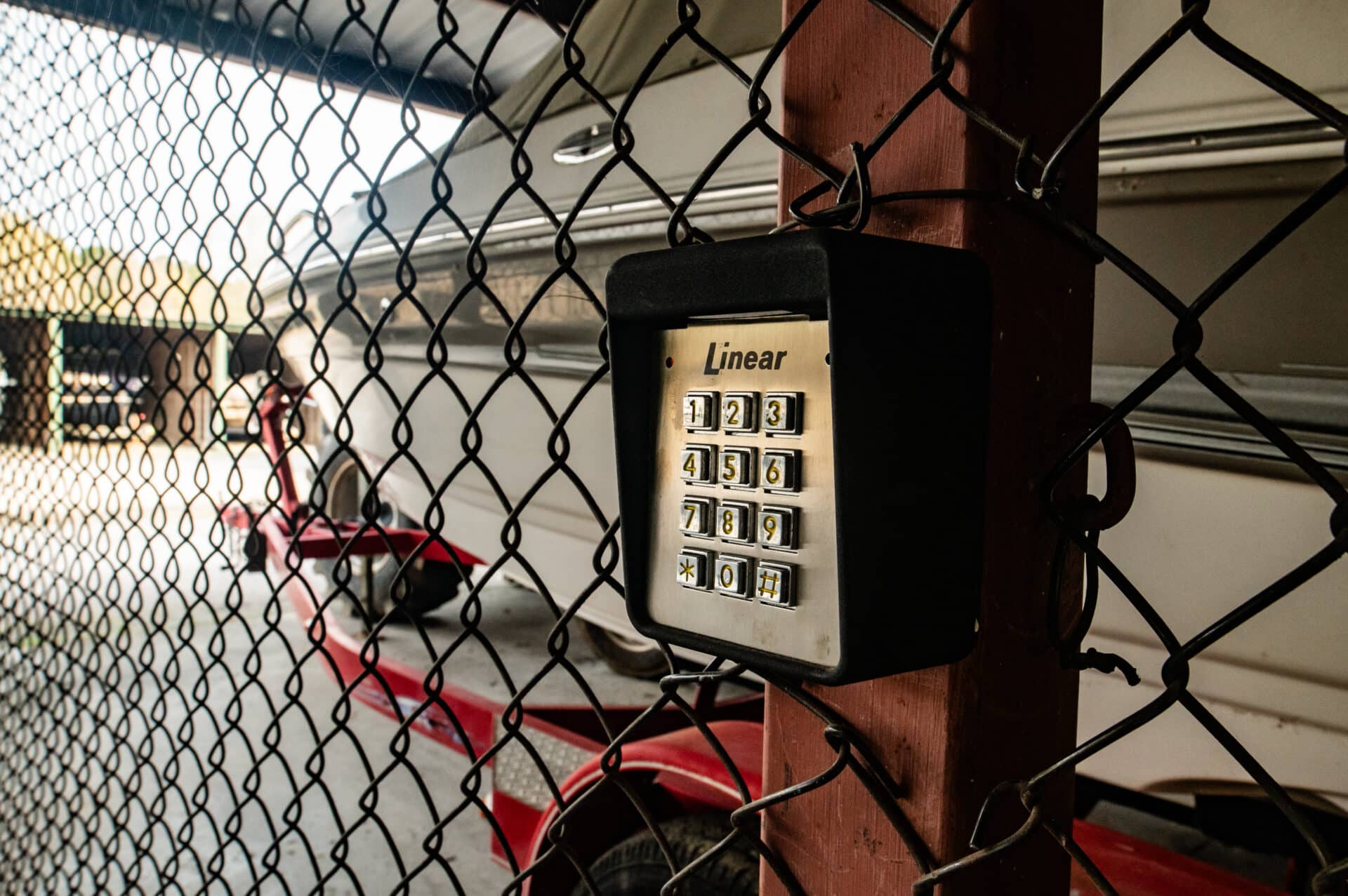 gate with passcode at oconee midlake boat storage